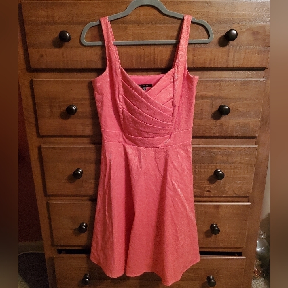 Blu Sage Orange Shiny Sleeveless Dress.  Size 4.